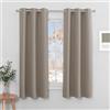 PONY DANCE Tende Termiche Isolanti per Interni Finestre Piccole | 2 Pezzi L106 x A158 cm, Sabbia, Oscuranti, Corte, con Anelli, Privacy, Anti-UV, Facile Lavaggio, per Soggiorno, Blackout