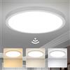 Yafido 24W 3 Tonalità Luce Plafoniera LED Soffitto Crepuscolare con Sensore di Movimento, IP44 Radar Lampada con Sensore di Movimento Interno, Motion Sensor Ceiling Light Indoor per Corridoio Scale