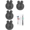Zayin silicone portaspazzolino multifunzione gancio impermeabile autoadesivo per spazzolino da denti supporto per parete per appendere bagno,cucina,soggiorno (Nero 4 pz.)
