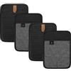 BONTHEE Presina in cotone resistente al calore, grande presina antiscivolo per cucinare, accessori da cucina, set da 4 pezzi, colore nero