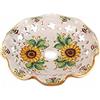 Generico Coppa grande 30 cm in ceramica siciliana Santo Stefano di Camastra attacco grande E27 ricambio per lampadario sospensione decoro girasole