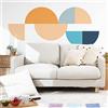 Ambiance Sticker Carta da Parati in Tessuto non Tessuto Affreschi Giganti Preincollati - Cerchi Astratti - Adesivo Decorativo | H90 x L90 cm