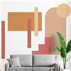 Ambiance Sticker Decorazione murale gigante in tessuto non tessuto pretagliato - Palazzo astratto con arco e scale - adesivo decorativo | H210 x L90 cm