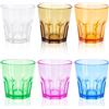 DIBALIYI Riutilizzabile e Impilabili Set Bicchieri Acqua, Set di 6 Pezzi Colored Picnic Bicchieri, Bicchieri di Plastica Premium Infrangibili da 160 ml per Succo Birra Acqua Bevande