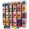 YOCOLE Set di 24 contenitori con coperchio, da cucina, ermetici, in plastica, per cereali, per farina di cornflakes (2 l, 1,4 l, 0,8 l)