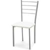 Oresteluchetta Set 4 sedie Vivian Sedia, Pelle Sintetica, Bianco, H.88 x L.40 x P.40, 4 unità
