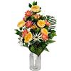 DRW Centro Fiori Artificiali per Cimitero Chiese Matrimonio Centro Fiori per i Santi Rosso Arancione e Giallo (Jarron 65x40)