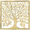 DRW Pala Quadrata con Albero della Vita in Legno MDF Traforata in Oro 60 x 1,7 x 60 cm, Multicolore, estandar