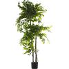 DRW Pianta artificiale di un ficus di PU in verde 160x25x25 cm