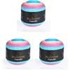 Wollbiene Cupcake, 3 gomitoli di lana da 150 g, 450 g, per lavorare a maglia e all'uncinetto, lana turca, colore sfumato (azzurro, rosa, pastello 3000)