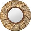 DRW Specchio da parete rotondo in legno e vimini in naturale 62 x 8 cm INT: 29 cm