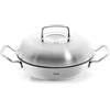 Fissler Original,Profi Collection Padella rotonda da portada in acciaio inox 2 L, 24 cm, con coperchio alto, superficie di cottura Novogrill, scala di misurazione interna, per cottura a induzione