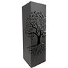DRW Portaombrelli quadrato metallo nero traforato albero della vita 15.5x15.5x49 cm con gancio per ombrelli piccoli