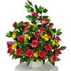DRW Centro Fiori Artificiali per Cimitero Chiese Matrimonio Centro Fiori per i Santi Rosa e Giallo 75x55 cm