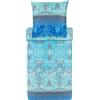 Bassetti ORTIGIA 9328048 - Federa per cuscino per biancheria da letto, 100% raso di cotone, colore turchese, T1, dimensioni: 65 x 65 cm