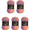 Wollbiene 5 gomitoli di lana da 100 g, 500 g, multicolore (2020, giallo, arancione, bacca