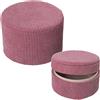 DRW Set di 2 scatole portagioie rotonde di velluto a coste in rosa 9x13x13 cm