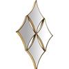 DRW Specchio da Parete con Rombi in Metallo Dorato 6x54x89 cm