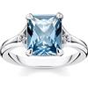 Thomas Sabo anello in argento da donna pietra blu con luna e stella TR2297-644-1
