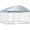 vidaXL Canile da Esterno con Tetto Alto Robusto Elegante Comodo con Serratura Recinzione Recinto per Cani Box Gabbia 200x200x135 cm in Acciaio Zincato