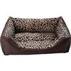 LvRao Cuccia per animali domestici, cuccia per gatti, rettangolare, traspirante, cuscino per cani, cuccia per cani (leopardo, 45 x 37 x 12 cm)