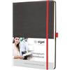 SIGEL Taccuino premium Conceptum A4 con copertina rigida | CO694, puntinato, grigio/rosso, 194 pagine, come diario, bullet journal o quaderno creativo