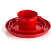 Kimmel 21-000-2003-5 - Servizio da tavola per bambini, composto da tazza, piattino e piattino, in plastica, colore: Rosso