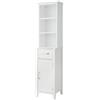 Teamson Home Mobili da Bagno in Legno Mobile Alto Free Standing Lino Ripiani e cassetti a Torre Bianco EHF-F0006