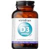 VIRIDIAN Vitamin D3 2000IU - Integratore per il sistema osteoarticolare 60 Capsule