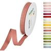 Halbach Seidenbänder Nastro decorativo con bordi in lino, larghezza: 15 mm, lunghezza 20 m, nastro per regali, decorazione fai da te, colore: legno di rosa/lino