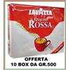 LAVAZZA CAFFE CREMA & GUSTO QUALITA' ROSSA 10 BOX DA GR.500 OFFERTA 06 2025