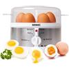 Duronic EB35 WE Cuociuova elettrico 350W Cuoci uova fino a 7 uova Bollitore uova per uova Sode Medie Alla coque Cuocitore di Uova con 2 vassoi per Frittata e uovo in camicia Omelet maker Egg cooker