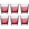 Leonardo Vario Struttura 026842 - Set di 6 bicchieri per acqua lavabili in lavastoviglie, bicchieri colorati in vetro, set di bevande, colore rosso, 250 ml