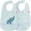 done bydeer Set da Due Bavaglini Impermeabili con Tasca Deer Friends Done By Deer Blu
