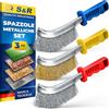 S&R Set 3 Spazzole Manuali Inox Carbonio e Ottone 265mm
