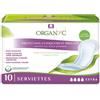 Organyc - Asciugamani extra per perdite urinarie, in cotone certificato, non contengono profumi né plastica né materiali chimici - 1 confezione da 10 asciugamani, Flux Extra