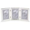 Lawrence Frames 510746T - Cornice portafoto tripla (verticale) in metallo, placcata argento, con perline delicate