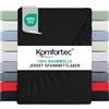 Komfortec Lenzuolo con angoli elasticizzati, 140 x 200 cm, 100% cotone, Nero