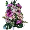 DRW Centro di Fiori Artificiali per Cimitero Chiese Matrimoni Centro Fiori per i Santi Tonalità Malve Autunno 75x45 cm Vaso da Introdurre nei vasi di nicchia o Sepoltura