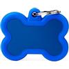 My Family MyFamily Medaglietta per Cane Made in Italy, Osso Blu, Targhetta Cane, Smaltata a Mano in Alluminio e Gomma, Collezione Hushtag, 41x33 mm