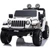 Tecnobike Shop Auto Macchina Elettrica per Bambini Jeep Fiat Wrangler Rubicon 12V Telecomando 2 Posti Sedile in Pelle Mp3 Luci e Suoni (Bianco)