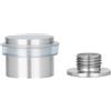 EVI Herrajes | Fermaporta adesivo o con vite | 28 x 21 mm | gomma trasparente | acciaio inossidabile | Include base filettata adesiva + vite + tassello di fissaggio | Mod. I-199-TDUAL