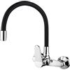 Ibergrif M16559-2, Miscelatore Lavello Cucina a Parete, Rubinetto Cucina Monocomando, Rubinetto Cucina con Beccuccio Flessibile, Cromo, Nero
