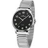 ATRIUM Orologio da polso da uomo e donna, molto chiaro, al quarzo, 3 bar, cinturino in acciaio, cinturino flessibile A36-51, Nero , 37 mm Gehäusedurchmesser, Bracciale
