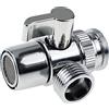 TXErfolg 3 Vie Valvola Doccetta Deviatrice con Rondella Ottone Massiccio M22 x M24 Deviatore a 3 vie Interruttore Valvola Utilizzato in Bagni e Cucine Rubinetti per Lavandini Docce