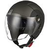 ORIGINE Casco Jet Moto Casco Aperto Scooter con Doppia Visiera Omologato ECE (TRACK BLACK TITANIUM,L)