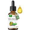 MoriVeda Vitamina D3 + K2 in gocce - 1700 gocce - 1000 U.I. di D3 Vegan + 20µg di K2 MK7 Vegan per goccia - flacone da 50 ml da Moriveda