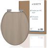 SCHÜTTE Tavoletta WC chiusura ammortizzata legno | Copriwater universali globo | Coperchio Water MDF | Sedile WC Universale | Asse Water | Fino a 250 kg | MODERN WOOD