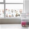 Ambiance Sticker Pellicola Adesiva Per Vetri Privacy - Animali e Mongolfiera tra le Nuvole - Adesivo Per Schermi Privacy per Finestre e Porte Doccia | H40 x L200 cm