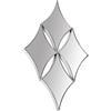 DRW Specchio da Parete con Rombi di Metallo in Argento 6x54x89 cm